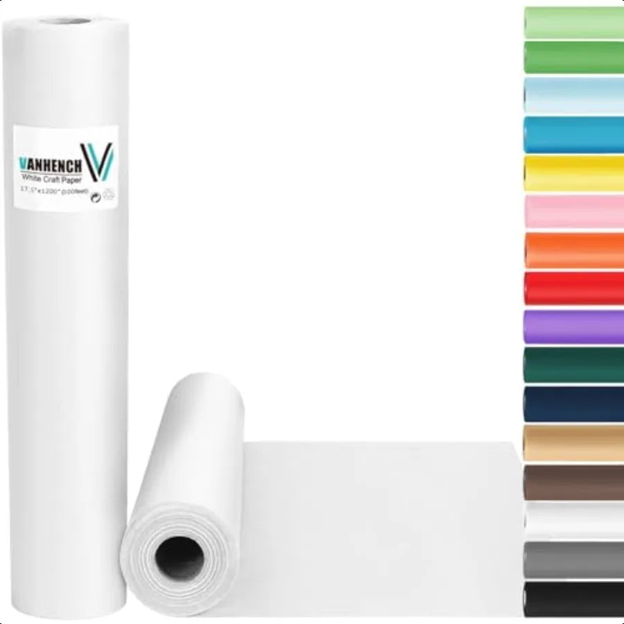 VanHench White Wrapping & Drawing Paper Roll – 17.5×1200 cm Art & Poster Paper