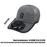 Summer Fan Hat – Mesh Baseball Cap with Embroidered Letter & Built-In Cooling Fan for Men & Women