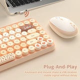 Attack Shark 308i Wireless Keyboard and Mouse Set – Color Gradient Retro Typewriter Style with Cute Round Keycaps