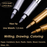 Metallic Markers – Gold & Silver Paint Pens for Black Paper, Rock, Glass & Craft Projects ✨