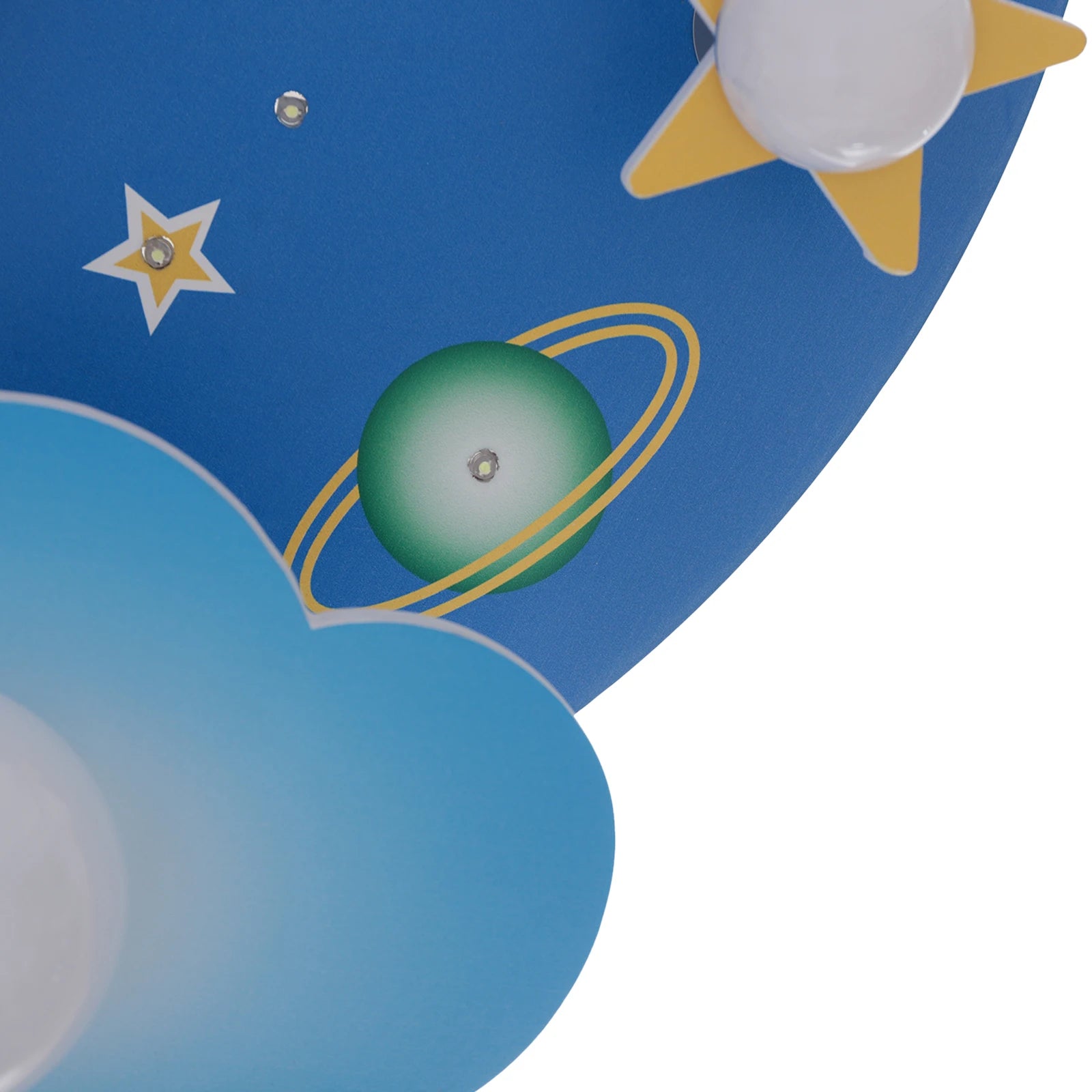 23.62" Modern Cartoon LED Ceiling Light – Dimmable Blue Wood Star Design Flush Mount for Children’s Room 🌟💡