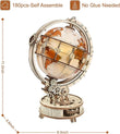 “Robotime ROKR Luminous World – 3D Wooden Puzzle Model Kit with LED Light & Rotating Base, DIY Construction Gift”