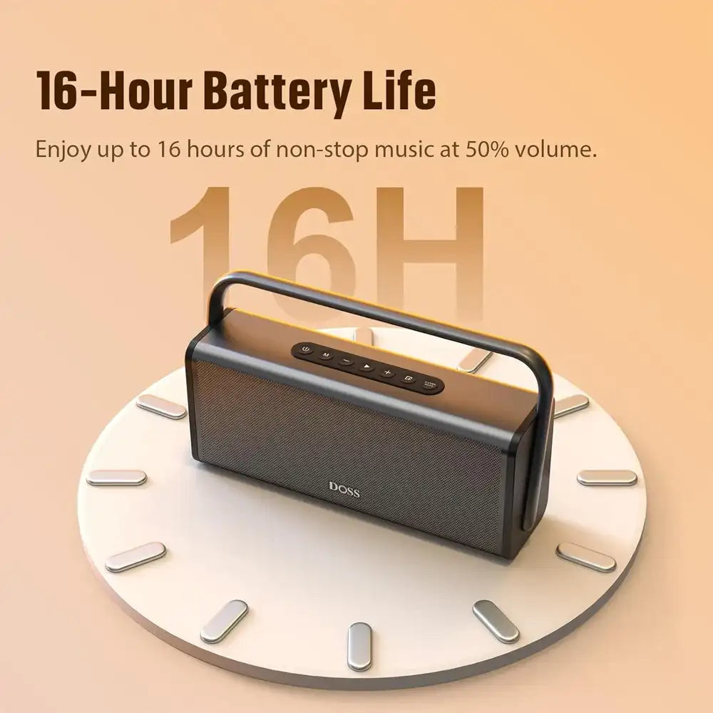 DOSS Home Wireless Bluetooth Speaker – 50W Stereo With Bass Subwoofer, Metal Body & Alloy Handle 🎵🔊