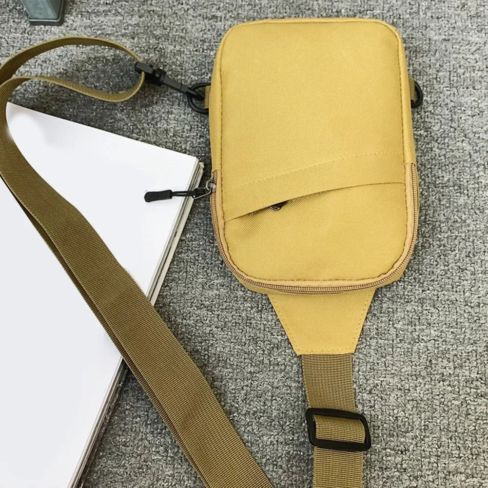 Men’s Moto Biker Chest Crossbody Bag — Outdoor Sports Sling Messenger Shoulder Pack