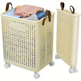 66.5 L Foldable Laundry Basket with Wheels – XL Collapsible Storage Bin for Clothes & Toys