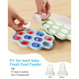 Baby Food Freezer Tray with Lid – 2 Pack Silicone Fruit & Breastmilk Storage Trays, Teether Popsicle Molds for Infants
