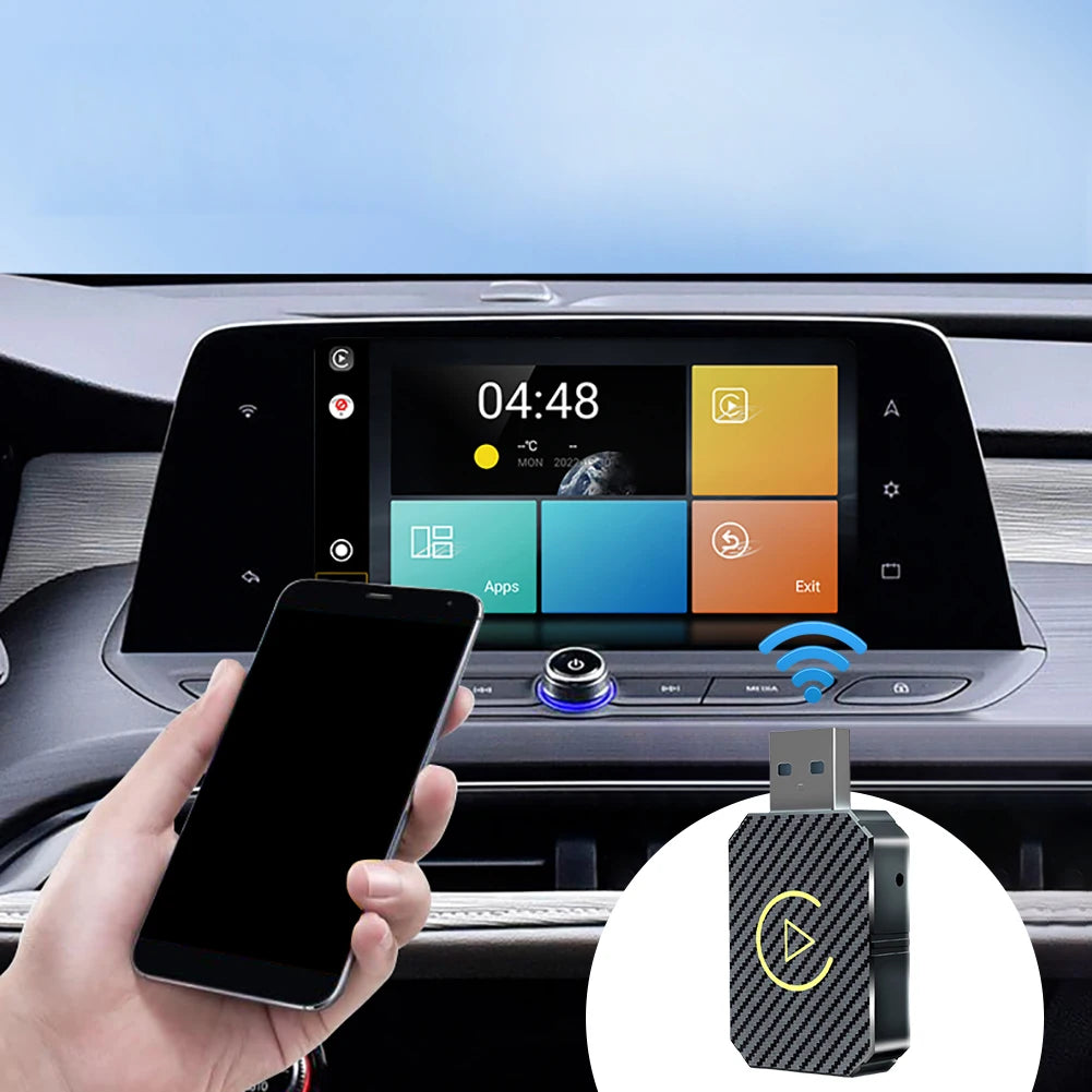 Wireless CarPlay & Android Auto Adapter – 2-in-1 Plug & Play USB Dongle Mini Box for Factory Wired CarPlay Cars