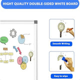 Double-Sided Dry Erase Whiteboard – 16" x 12" Hanging Board with Markers, Magnets & Eraser