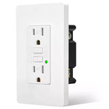 GFCI Outlet 15A – Weather & Tamper Resistant White Wall Socket with LED Indicator, Safe Power Outlet for Kitchen, Bathroom & Outdoor Use