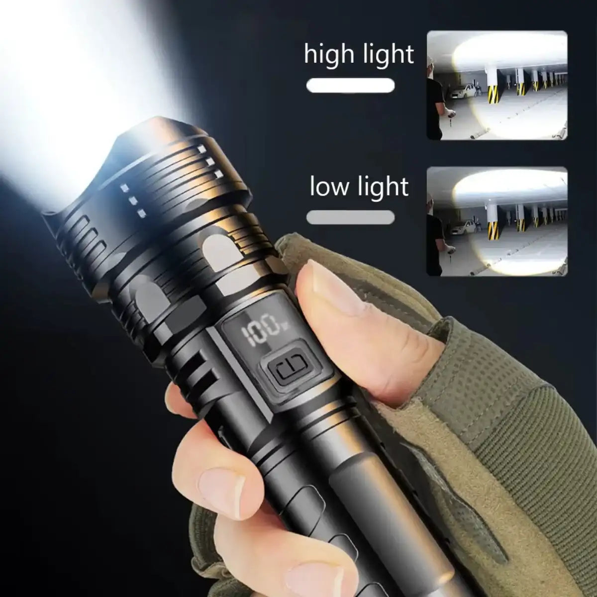 USB-Rechargeable High Power LED Flashlight – Portable Torch for Camping, Hiking, Emergency Survival