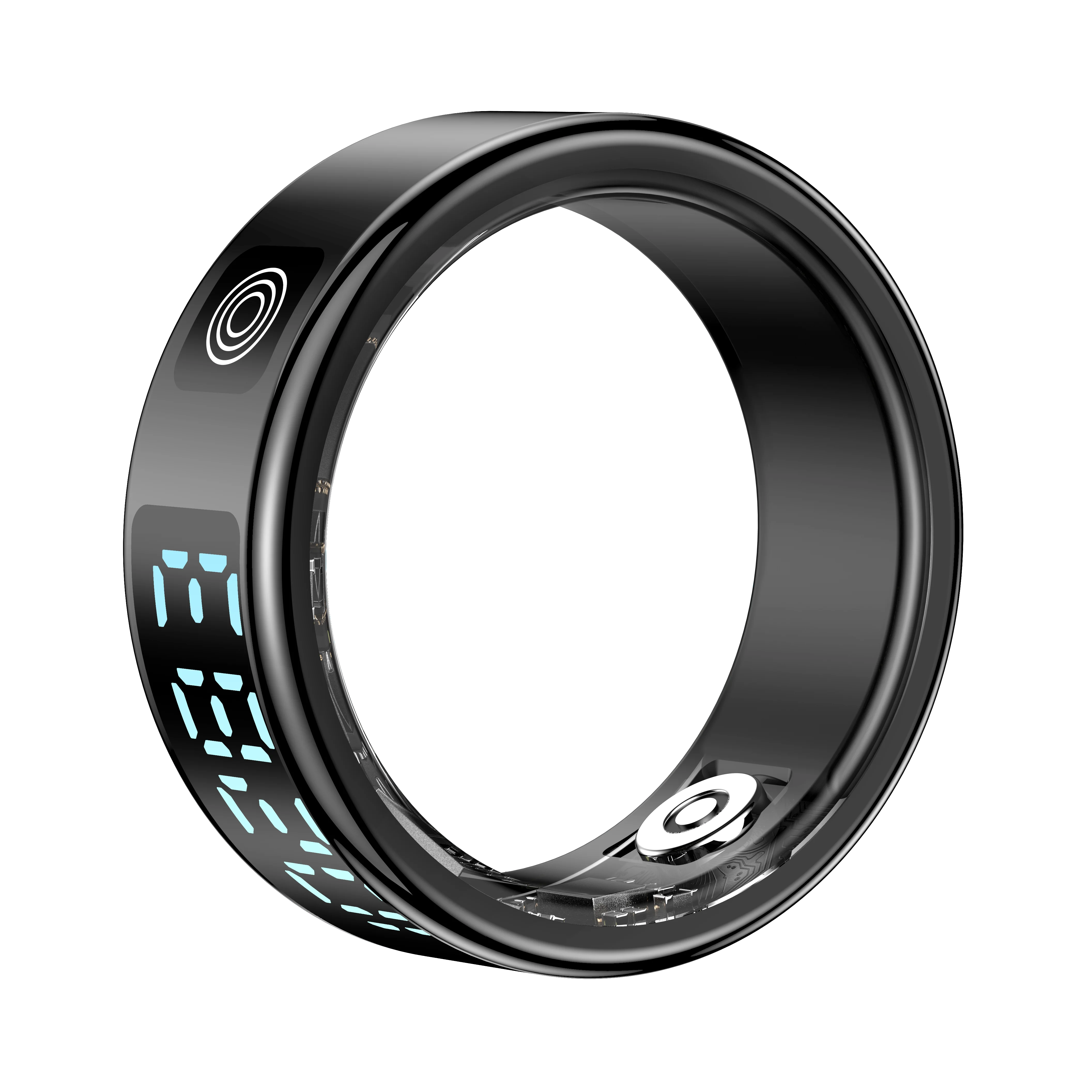 SR08 Stainless Steel Smart Ring – Digital Display Luxury Wearable in Black, Gold & Silver
