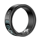 SR08 Stainless Steel Smart Ring – Digital Display Luxury Wearable in Black, Gold & Silver
