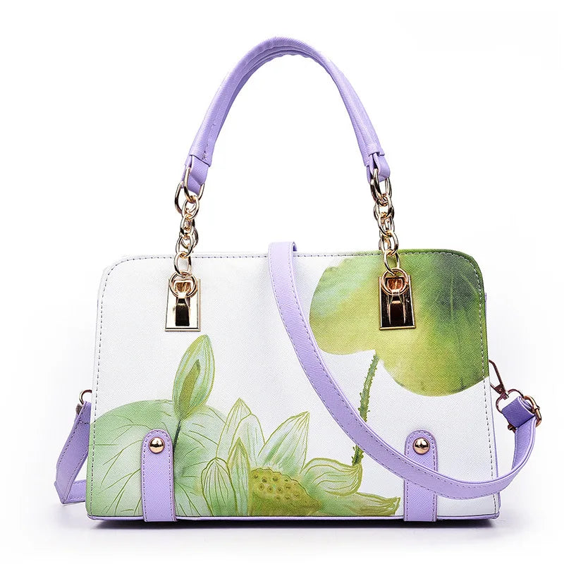 Women’s PU Leather Floral Tote Bag – Fashion Shoulder & Crossbody Handbag with Zipper Closure and Adjustable Strap for Daily Use & Gifts