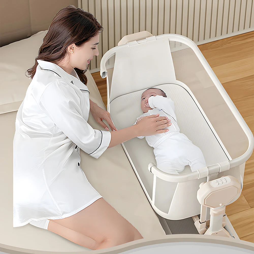 Elele Nova 3‑in‑1 Electric Bassinet & Co‑Sleeper – Portable Rocking Cradle, Bedside Sleeper & Travel Crib for Newborns