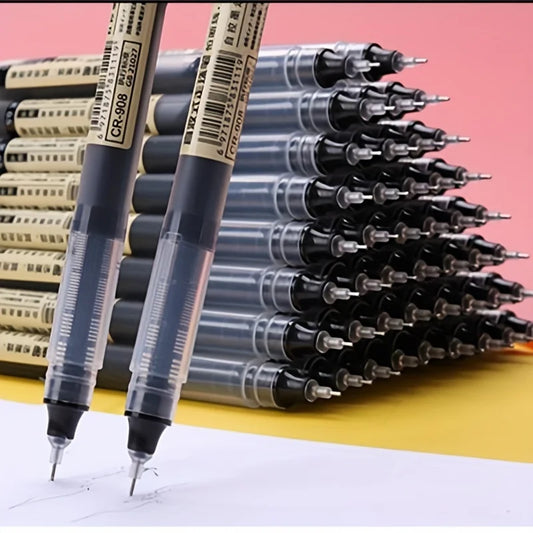 24 Pcs Straight Liquid Ball Pens ✍️ – 0.5mm Quick-Dry Gel Ink for Smooth Writing at School & Office