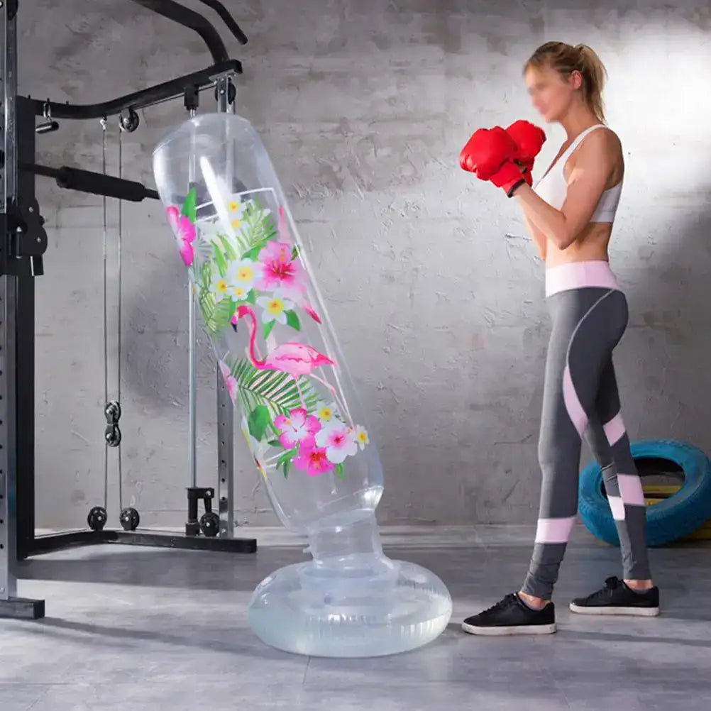 160 cm Inflatable Sandbag Vertical Boxing Column – Freestanding Fitness Decompression Tumbler for Kids & Adults