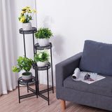 “Metal Flower Pot Rack Plant Stand – 3/4 Tier Garden Planter Corner Shelf for Indoor & Outdoor Storage & Display”