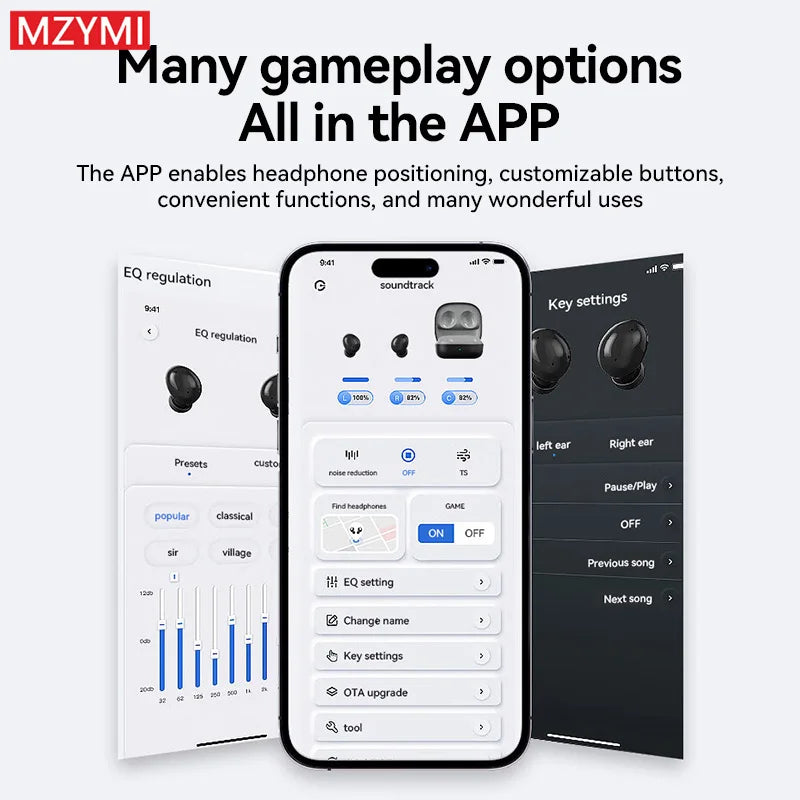 MZYMI S07 ANC Wireless Earbuds – TWS Bluetooth In-Ear Headphones with Active Noise Cancelling, ENC Mic & App Control