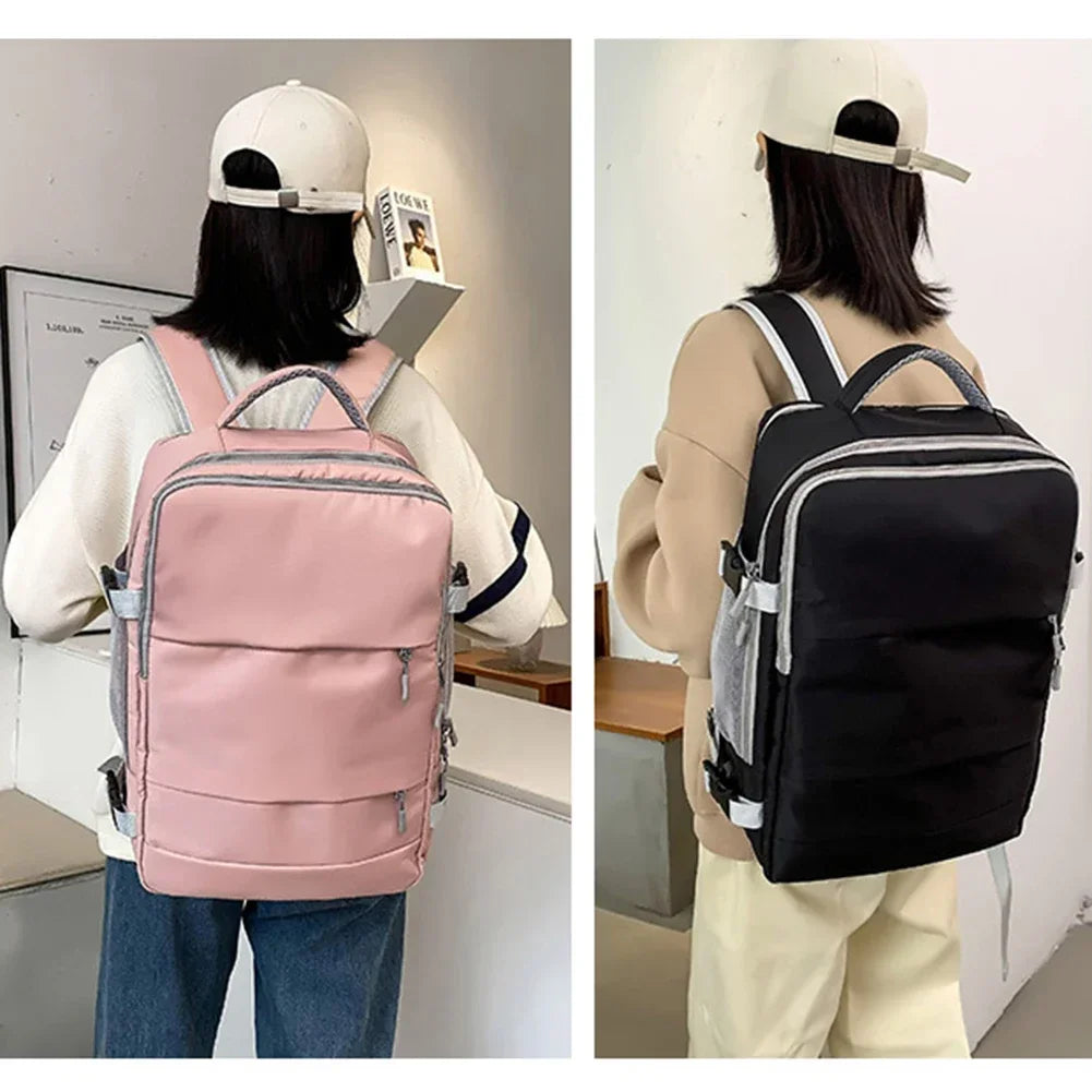 35L Waterproof Travel Backpack for Women – Dry & Wet Separation Laptop Bag with USB Charging Port