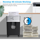 Bonsen P-4 Level 12-Sheet Micro-Cut Paper Shredder – Ultra-Quiet Home & Office Shredder with 40-Minute Runtime