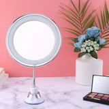 10X Magnifying LED Vanity Mirror – Flexible Suction Mirror with 360° Swivel for Bathroom, Home & Travel