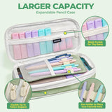 39-Piece Aesthetic School Supplies Set – Big Capacity Pen Case with Pastel Highlighters & Black Ink Pens ✨📚
