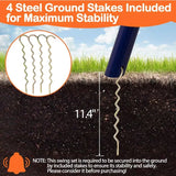 Outdoor Children’s Metal Swing Set – Heavy-Duty Playground Set with Climbing Ladder, Trapeze Bar & Basketball Hoop