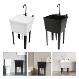 Freestanding Utility Laundry Sink – Stainless Steel Faucet, Space-Saver Tub for Washing Room & Workshop