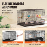 Succebuy 30in Flight Bird Cage – Stackable Divided Travel Cage with Handle & Perch for Small Birds and Pets