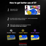 Fantastory 10-Colour 2-in-1 Glow-in-the-Dark Acrylic Paint Set – Waterproof Neon Paints for Wood, Fabric & DIY Decor