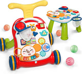 Cute Stone Sit-to-Stand Walker – 2-in-1 Baby Activity Center with Play Panel, Music & Learning Toy for Infant Development