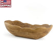 Indoor Decorative Dough Bowl – Hand-Carved Paulownia Wood Centerpiece | Rustic Tabletop Home Décor Accent