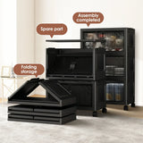 3-4-5-Layer Multifunction Folding Storage Cabinet with Wheels – Stackable Large Capacity Organizer