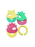 Fruit-Shaped Baby Teether Rattle Set – Random Colors, Educational Sensory Toys for Teething Relief & Early Development