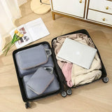 4-Piece Compression Packing Cube Bag Set – Travel & Luggage Storage Organisers with Shoe Bag, Waterproof Mesh & Zipper