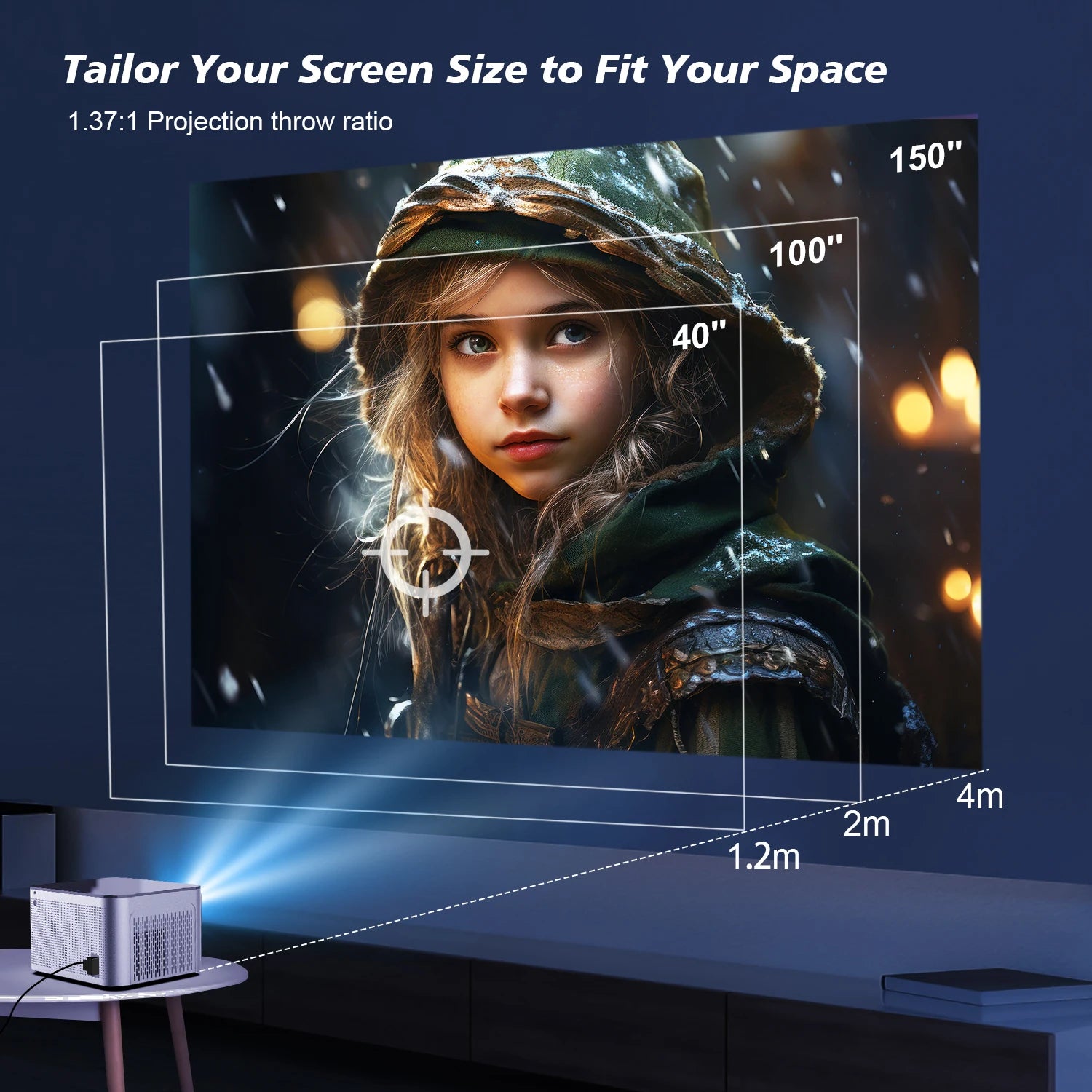 MAGCUBIC HY350 Pro Projector – Android 11, 4K/1080p, 580 ANSI Lumens, Wi-Fi 6, Voice Control & BT 5.0