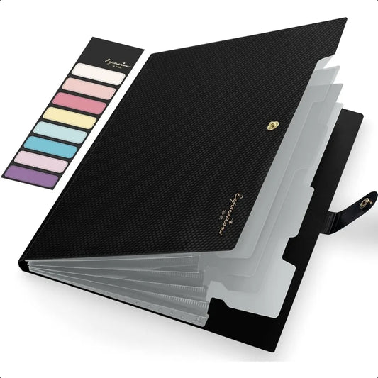 Expanding File Folder – Letter Size Accordion Organizer, 5-Pocket Portable Document Folder for School, Office & Home