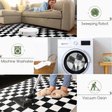 Modern Checkered Area Rug – Soft Plaid Carpet for Living Room & Bedroom Décor