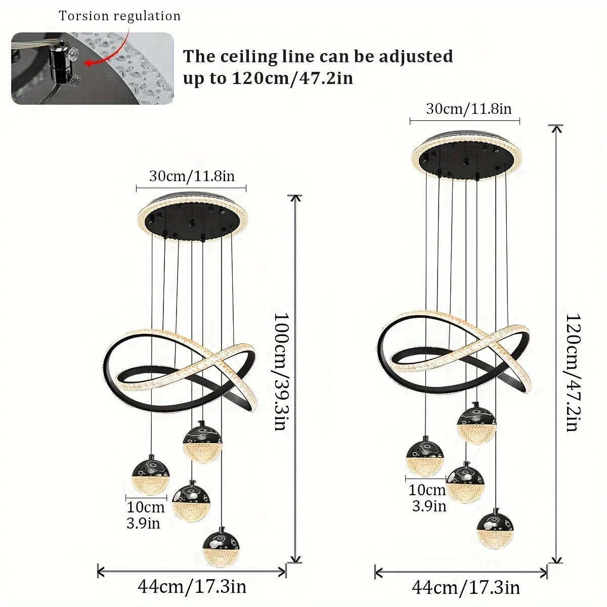 Modern LED Restaurant Lamp – 3-Color Dimmable Dining Room Chandelier for Home, Bar & Store