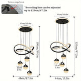 Modern LED Restaurant Lamp – 3-Color Dimmable Dining Room Chandelier for Home, Bar & Store