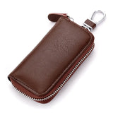 Genuine Leather Keychain Men Women Key Holder Organizer Pouch Cow Split Car Key Wallet Housekeeper Key Case Mini Card Bag
