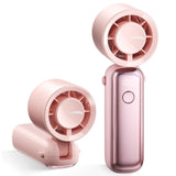 Portable Handheld Turbo Fan 5000 mAh – Rechargeable 6-Speed Foldable Neck & Desk Fan with Digital Display