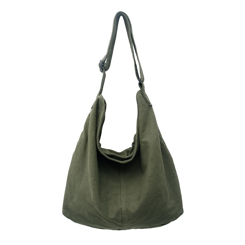 Japanese Harajuku Canvas Messenger Bag — Retro Large-Capacity Crossbody Handbag for Travel & Daily Use