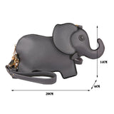 Women’s Retro Elephant Wristlet & Crossbody Bag – Solid Color Messenger Purse with Vintage Boho Style