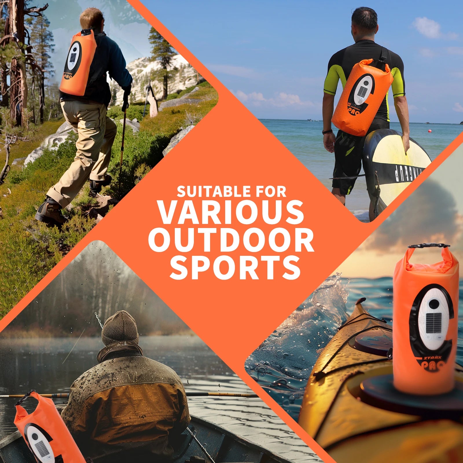 SELORSS Solar-Powered Hiking Backpack – Waterproof Camping & Climbing Daypack | Large-Capacity Outdoor Bag with Bluetooth Speaker