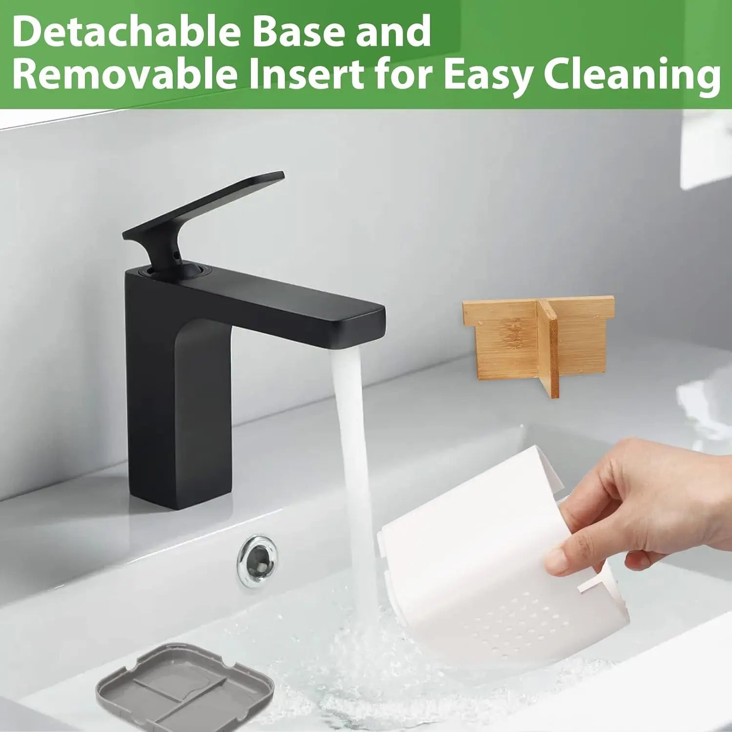 Bamboo Toothbrush & Toothpaste Holder – 4-Compartment Countertop Organizer with Anti-Slip Base