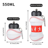 Foldable Silicone Sports Water Bottle / Collapsible Cup – Leak-Proof & Portable for Basketball, Football, Tennis, Golf, School
