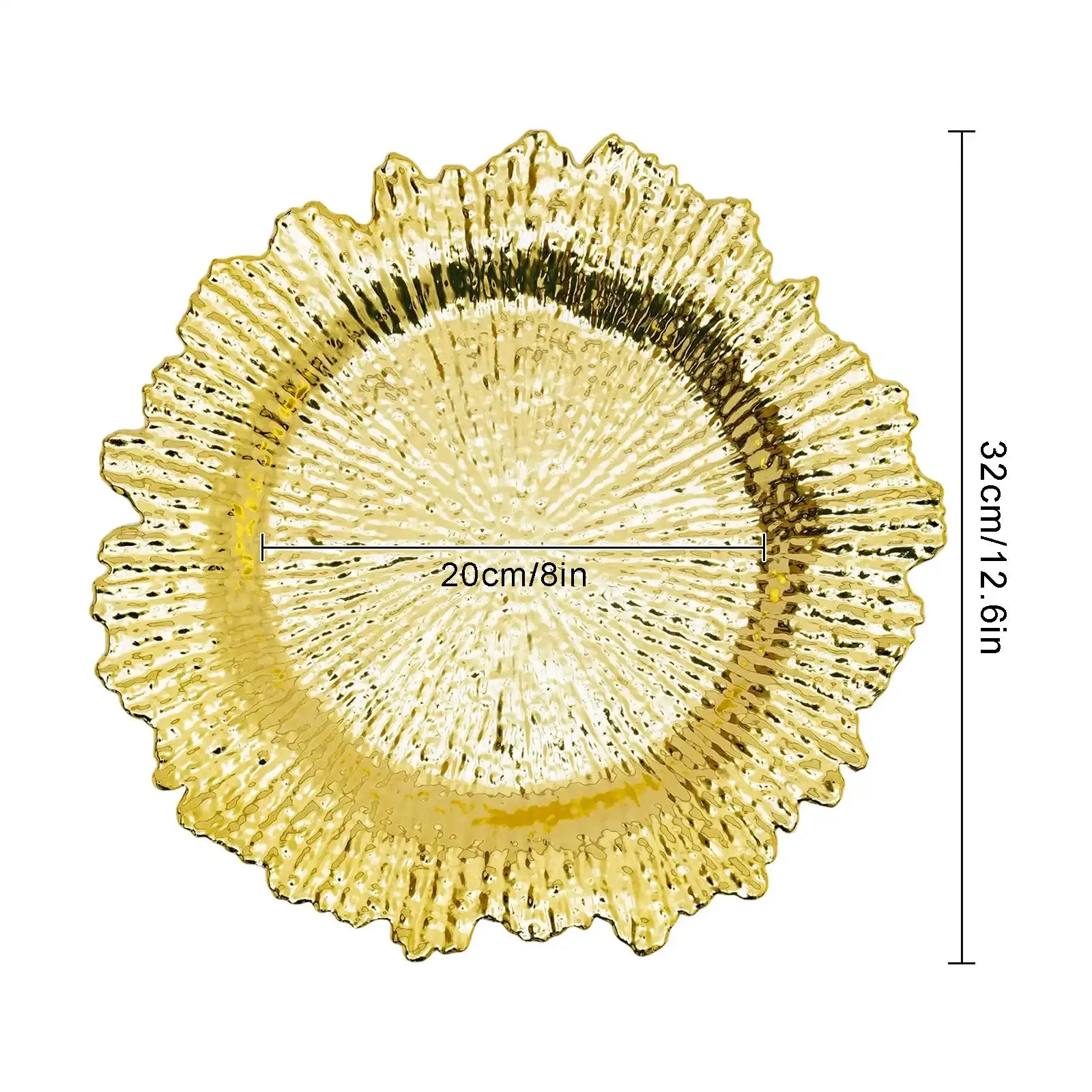 13″ Round Durable PP Serving Charger Plates Set – Spill-Proof, Elegant Coral Reef Design