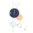 Large Wall Clock Without Drilling – Silent Round Minimalist Clock in Blue & White for Modern Home or Office Décor