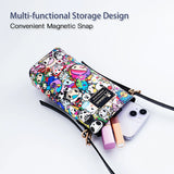 Cute Printed Crossbody Phone Bag with Card-Holder – Adjustable Strap Women’s Mini Purse